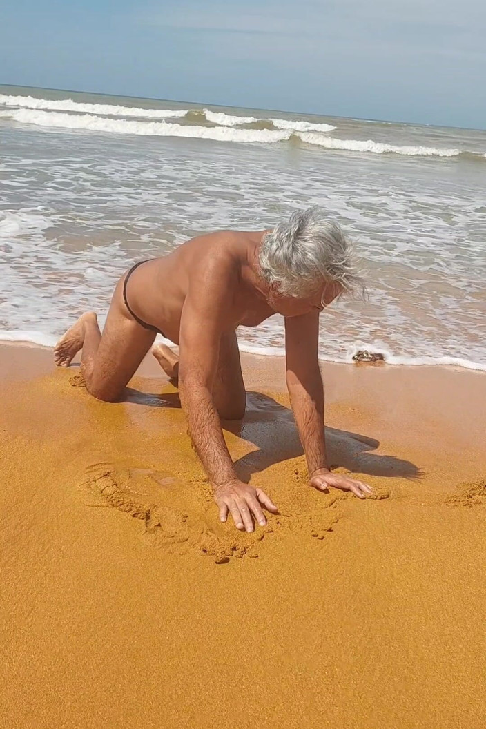 Ladysilvas: Ladysilva on the Beach in Panties Tanning Her Hot Ass