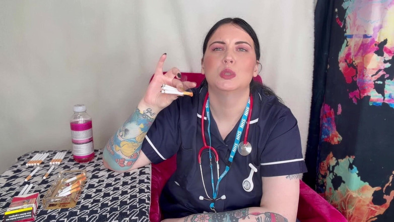 MissFFW: Nurse Ffw Smokes Multiple Cigarettes at Same Time