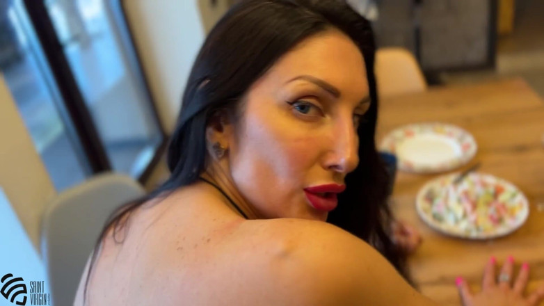 SaintVirginPro: Milf cum in pussy in the kitchen after breakfast
