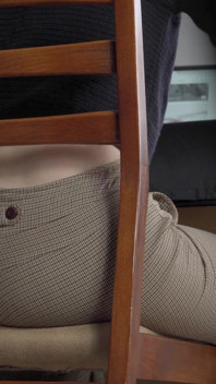 Peeking at Secretary Working in Ripped Pants