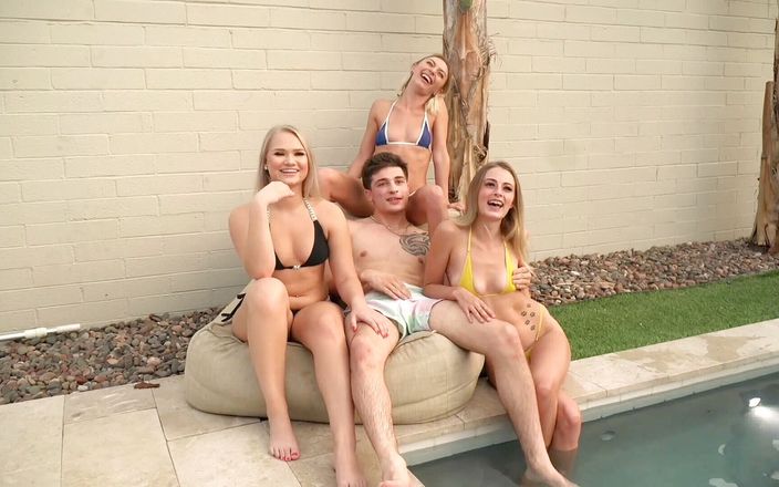 Jerkmate: Sexy pool party with Kyler Quinn, Chloe Temple, Harley King...