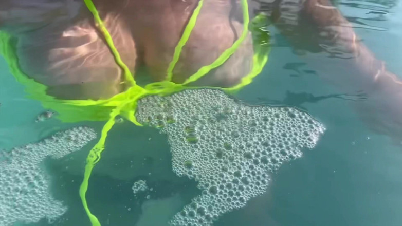 Artemisia Love: Artemisia Love flashing her juicy big tits underwater for you...