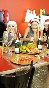 Group of excellent snow girls including Empera were drilled by Santa's dick