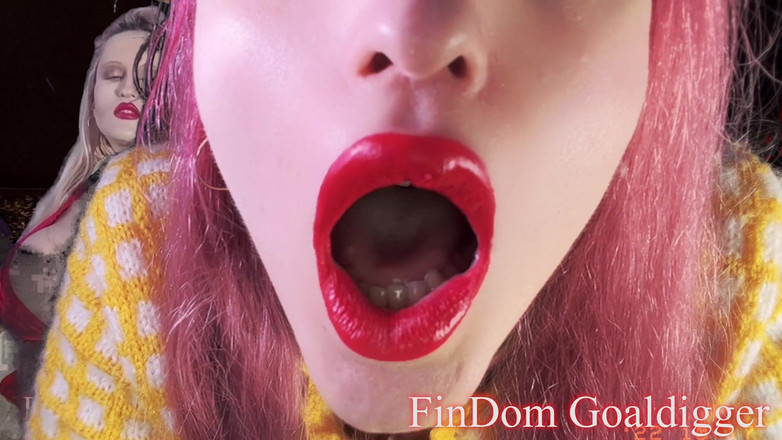 FinDom Goaldigger: オレンジ色の大きな唇の変身