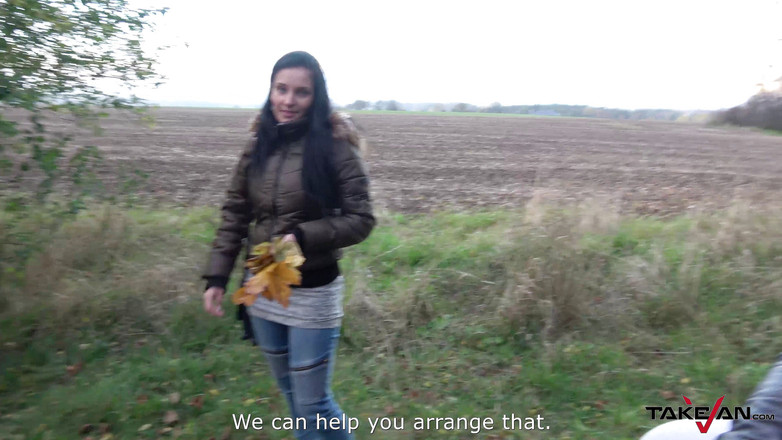 Take Van: Djupt knull för lurad europeisk brunett college flicka