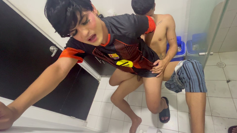 Tomas Styl: Femboy Goes Into the Bathroom While His Step Stepbrother Is...