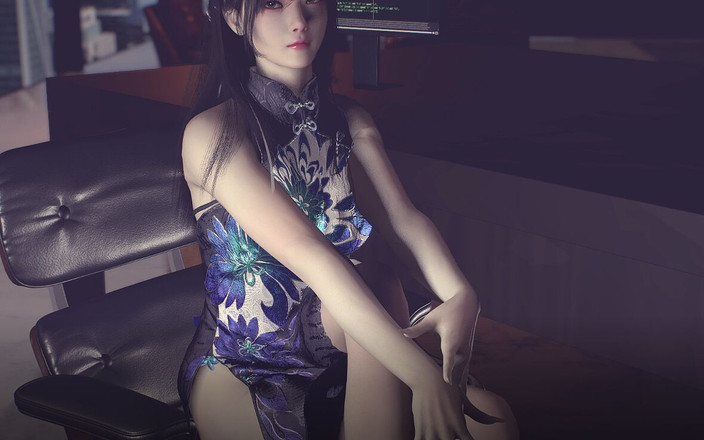 MikuMotion: Puppet tarian Korea dengan pepek kaki panjang Cheongsam yang elegan...