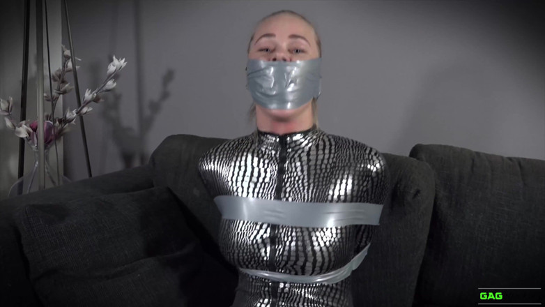 Gag Attack: Darina - Catsuit in tape bondage