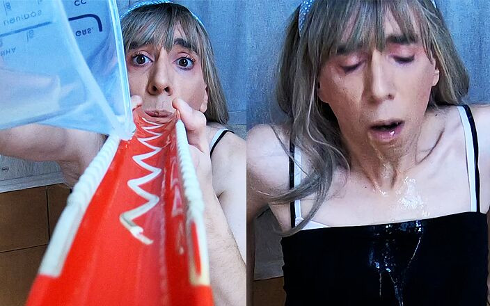 Ane Get Horny: Massives eigenes natursektschlucken mit würgen