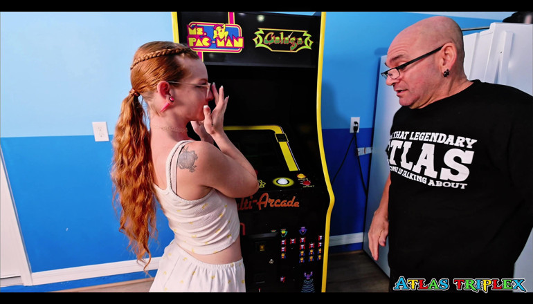 Atlas_TripleX: Barely Legal Nerdy Gamer Girl Fucked in the Arcade