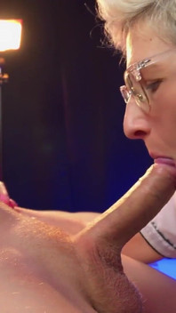Homemade Blowjob Cum Facial with Blonde MILF