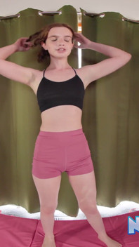 Fit Petite Teen Strips for Nude Yoga and Fingering
