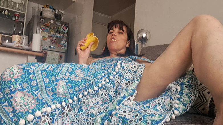 Mommy big hairy pussy: Stepmom in Armchair Touching Her Pussy