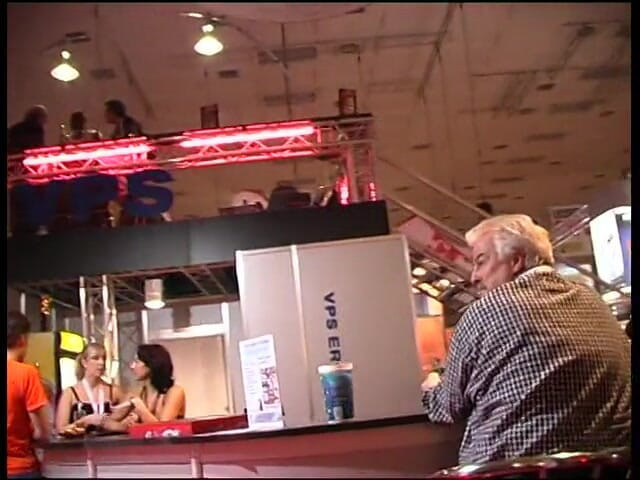 Lucky Cooch: Blonde stripper at the sex fair