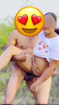 Desi village girl is having sex with neighbor in the jungle, full Hindi audio