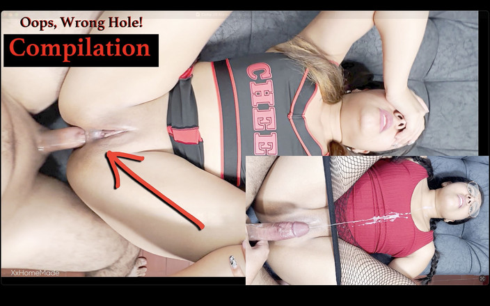 XxHomeMade: Oups, mauvais trou et éjaculations énormes - tellement de sperme !