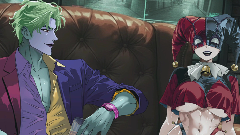 Morning Cock Animation: Harley Quinn sikişiyor ve jokeri emiyor. Gotik suç hikayesi