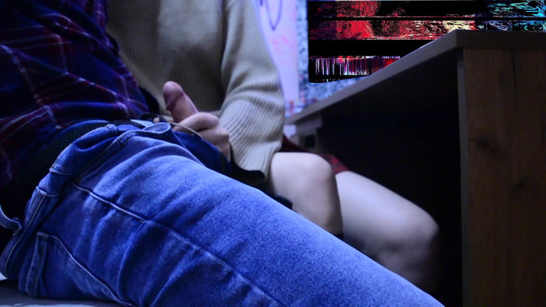 20th century of porn: Classmate masturbates my dick under the desk during the lesson