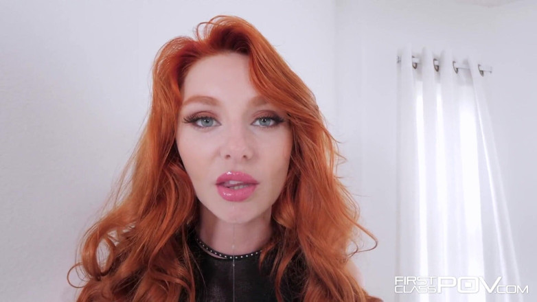 First Class POV: Stunning redhead Lacy Lennon tight pussy stretching POV