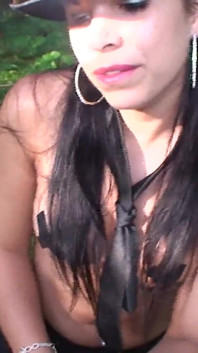 Outdoor footjob and blowjob