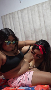 Hot Lesbians Fucking with a Strap-on