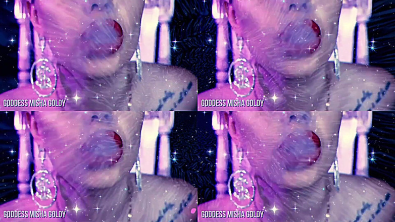 Goddess Misha Goldy: My seductive big red lips will totally brain fuck you!
