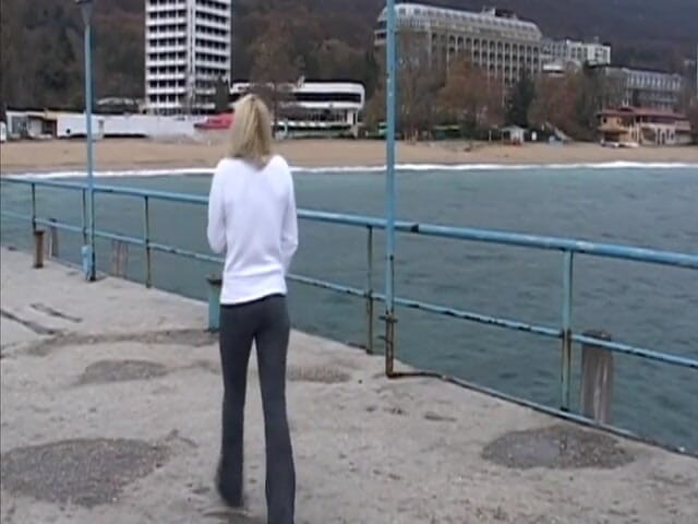 Cumming Soon: Blonde girl gives a dude handjob outdoors
