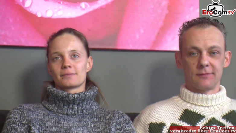 EroCom: Skinny German wife gets fucked by two guys in a...