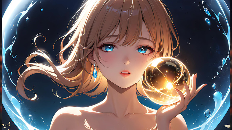 LustRender: Whispers of Magic - Ai Girl and a Glowing Orb