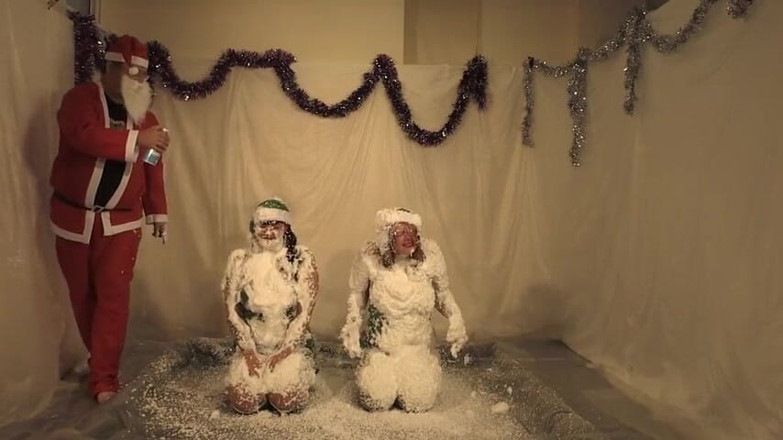Gunked up girls: Christmas elves Lola and Jodie snow