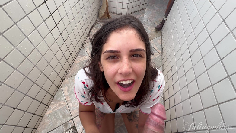 Shamelesscouple: Stranger on the Terrace Cum Swallow