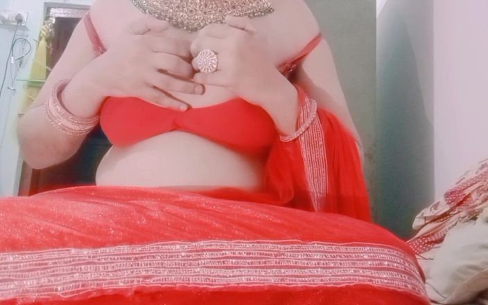 Gaurisissy: Travestito gay indiano vero sesso XXX in red Saree scopata...