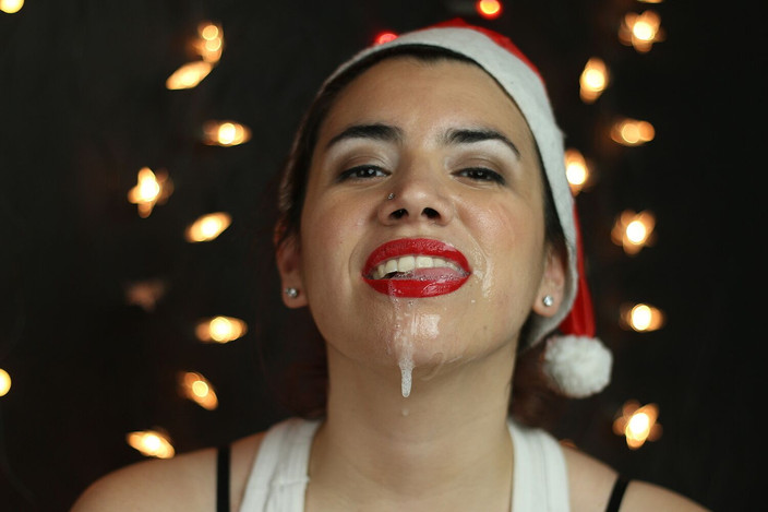 TheArtOfCum: ¡Feliz Navidad! Vacaciones mamada y facial + sesión de fotos de...