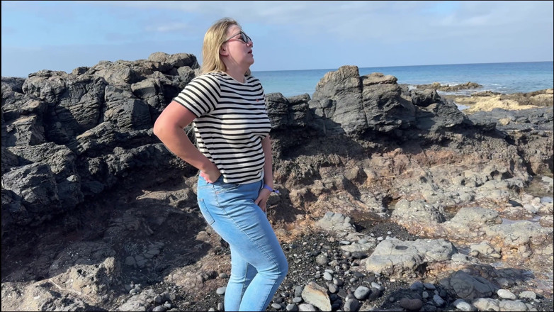 Emma Voyeur: Another Beach Accident - Wet Jeans by the Shoreline
