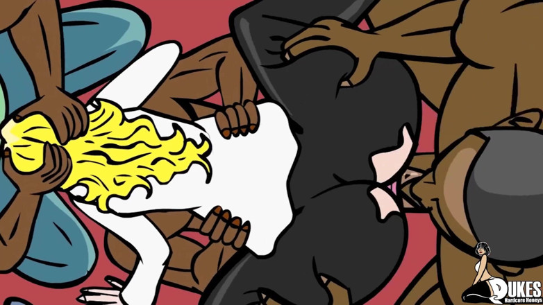 Dukes Hardcore Honeys: ドイツの熟女gangbangedでaバーによって黒コック