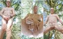 Daddy exhibitionist jantje: Exhibicionista abuelo papi cruising al aire libre en el bosque...