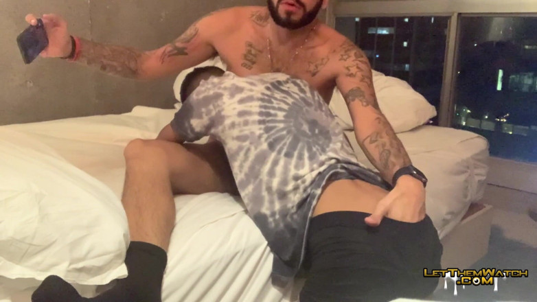 Let them watch: Teen Cream Twink Fucked Bareback by Older Alpha Latin Tatted...