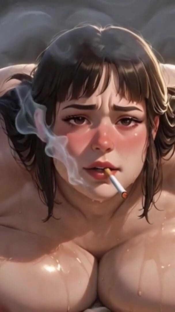 Anime Hentai: SSBBW naolejované tělo v posteli bondage kouření - ponížené, ale nadržené