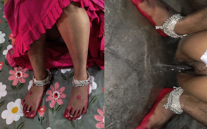 Happyhome: 美しいバービーがフルアソコを尿尿するクローズアップ動画