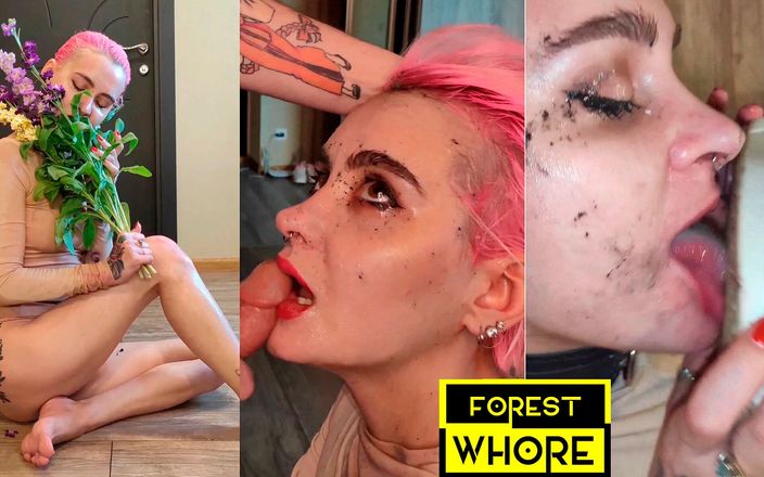 Forest whore: Cendrier humain, crachats sur le visage et la bouche et...
