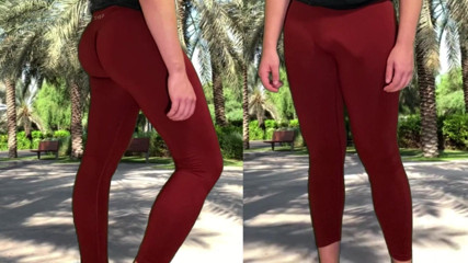 Lucas Nathan King: Big Ass Big Dick Shemale Flashing in Public in Tight...