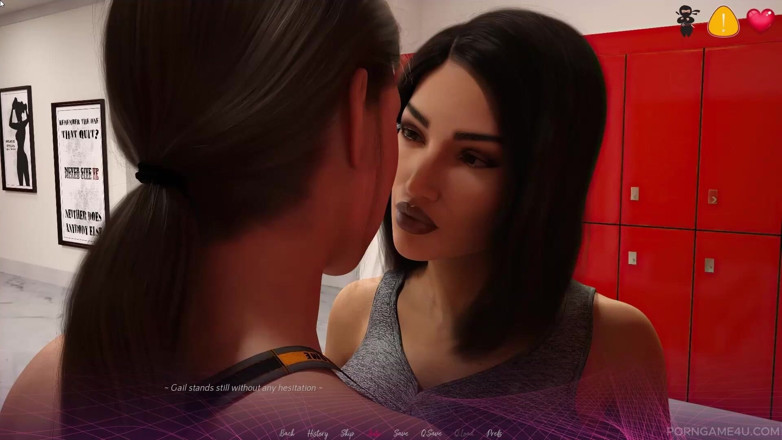 Porn game 4 u: Durstige MILF Verführt Verheiratete Freundin in Der Fitnessstudio-umkleide - the Office -...