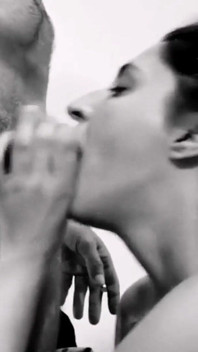 Slut on Her Knees Eating Cock Drooling Full of Saliva
