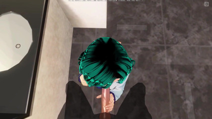 H3DC: 3D Hentai Girl with Blue Hair Sucked a Classmate