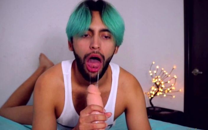 Camilo Brown: Edgy boy sucking on that dildo