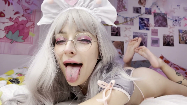 lanalovacutie: 射在我身上-ahegao-流口水-脸-继父