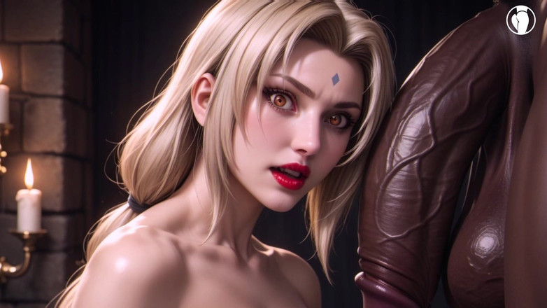 Croft AI Art: Biuścista Blondynka Jest Pieprzona Przez Gorącego Kutasa - Ai Arte