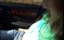 Horny Two really wet MILFs: Blonde amateur slut sucking dick to a car driver