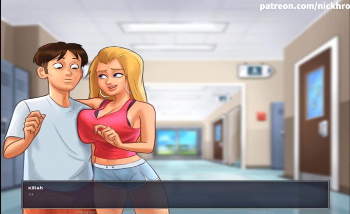 Cartoon Universal: Summertime saga part 167 - cuddle with stranger blonde in locker ( French...