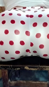 White Polka Dot Leggings Butt